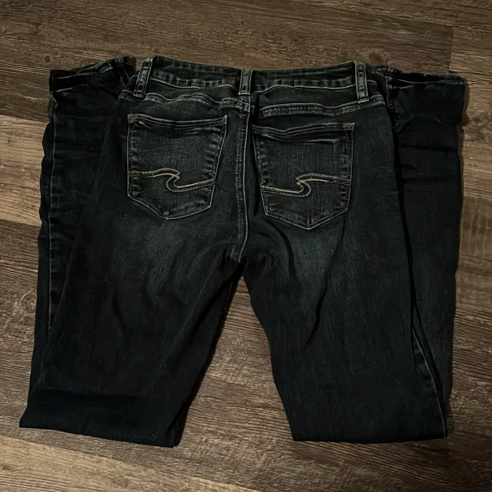 Silver skinny jeans